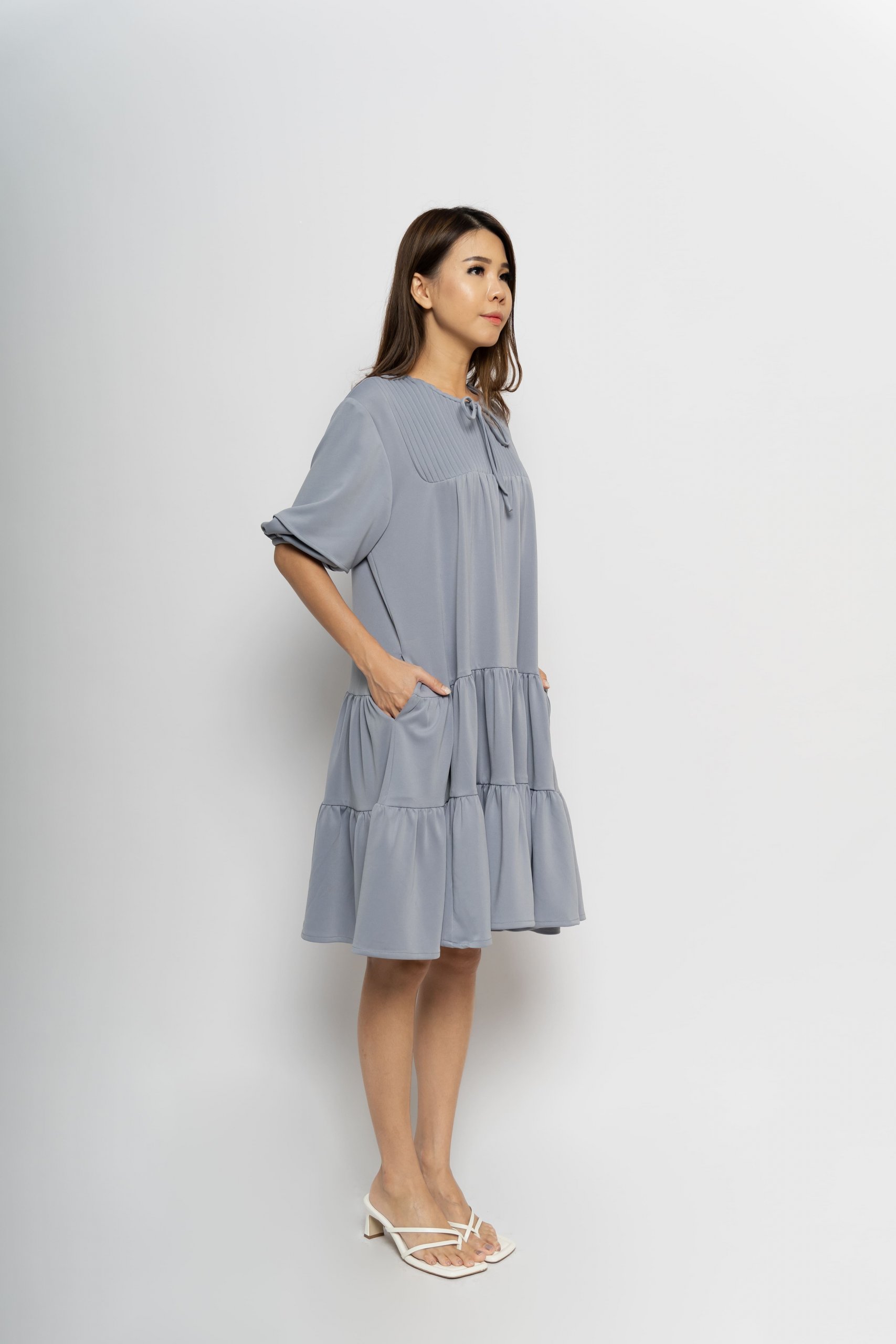 Aya Dress (Grey) | Jolie Clothing